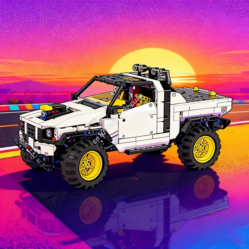 2027pcs MOC Custom Pick Up Technical Model Building Blocks Architecture Christmas Gifts Assemble Toy DIY Creative Education Kids