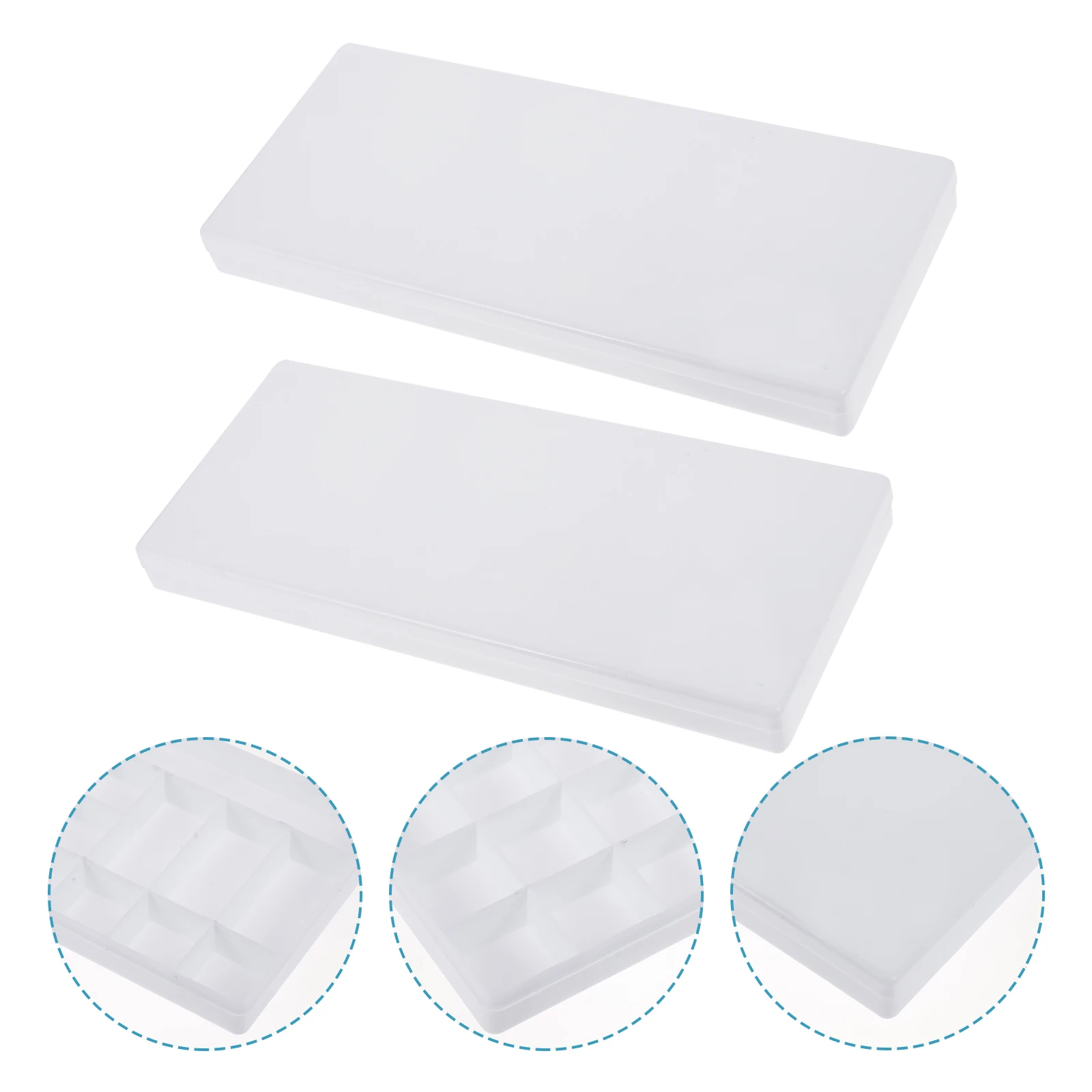 

2pcs Watercolor Mixing Palette Durable Plastic Color Box Multi Compartment Paint Tray for Artists Students Easy Clean Smooth