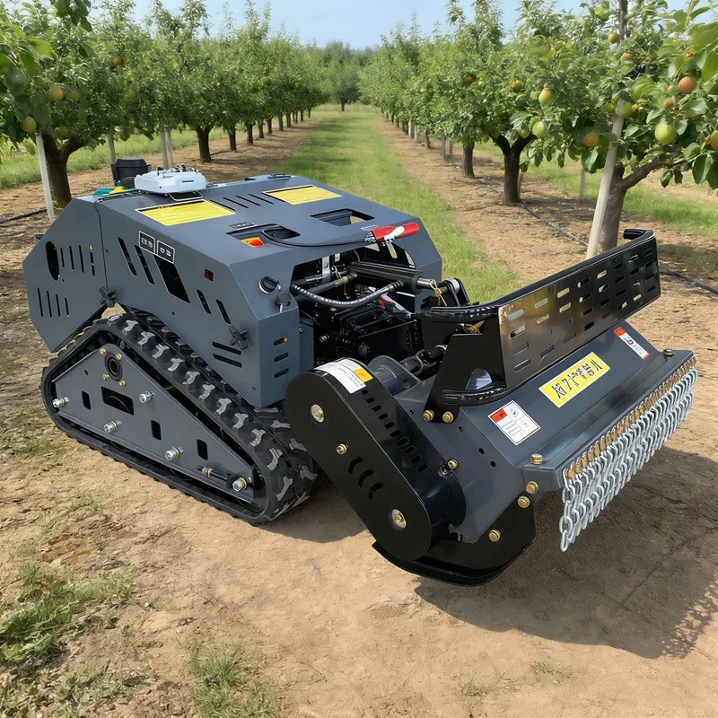 Remote control intelligent lawn mowing micro-tiller, multi-functional rotary tiller, crawler type wasteland clearing, weeding
