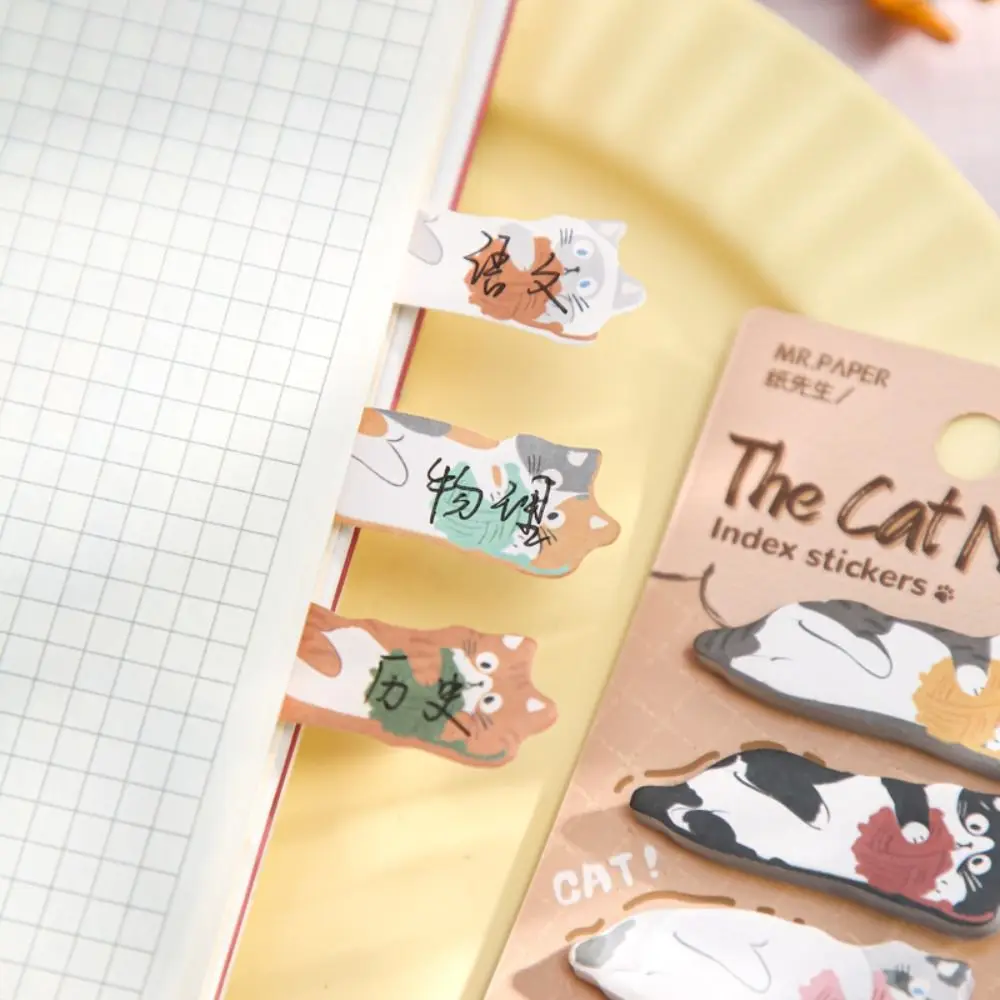 Scrapbooking Memo Pad Cat Index Sticker Meow Creative Kitty Index Dividers Cartoon Posted Cat Paw Sticky Note School Supplies