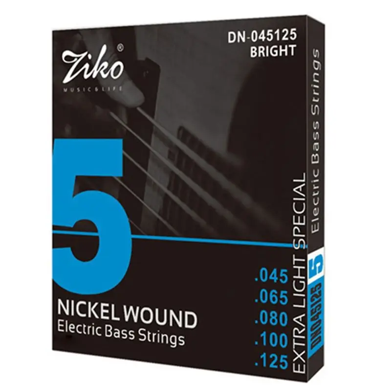 ZIKO DN-045 4/5/6 String Electric Guitar Strings Carbon Steel Hexagonal Alloy Bass Beginner Practice Professional Set 5Strings-A
