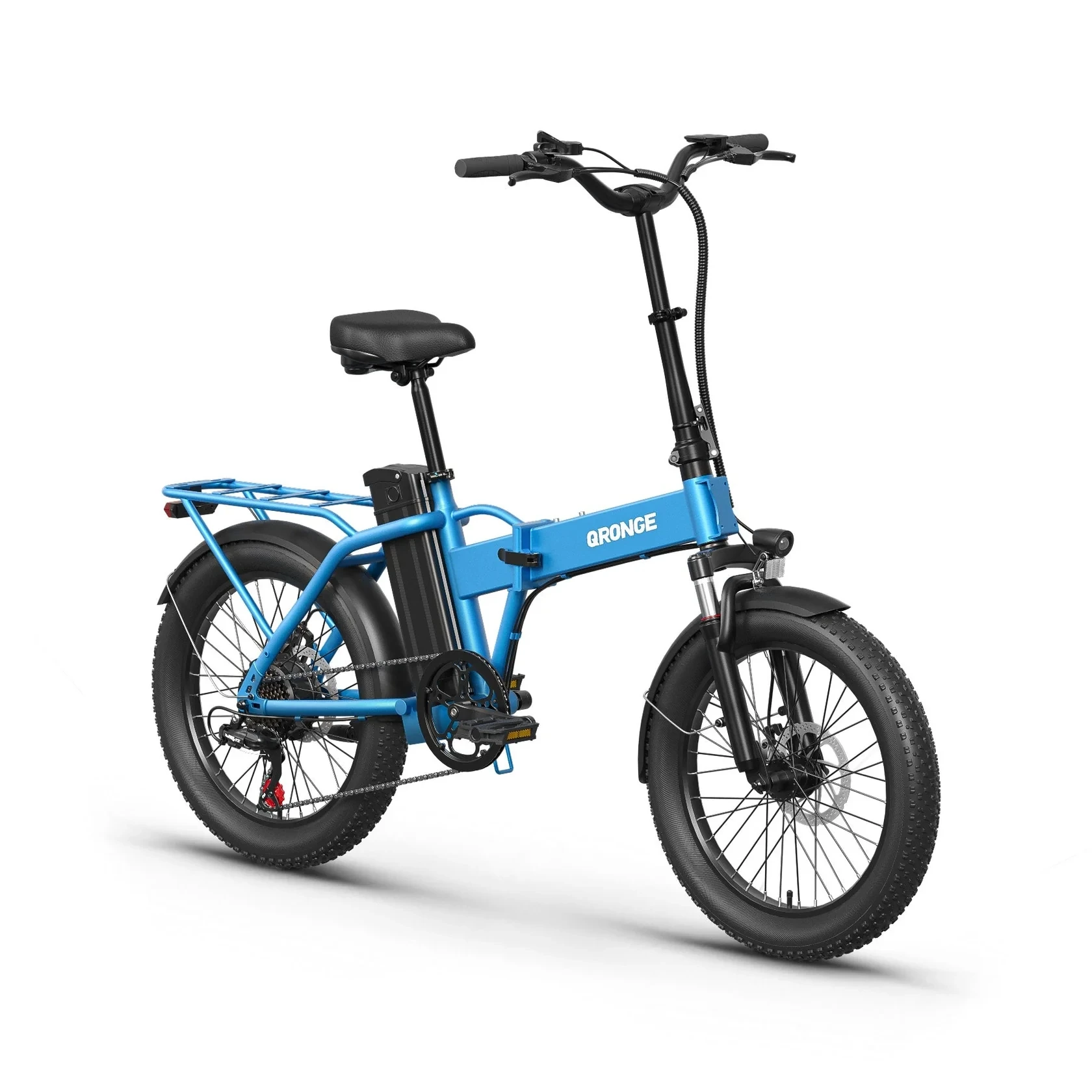 QRONGE Waterfall Folding Electric Bicycle 48V 13.5AH 20' Fat Tire Electric Bike 70 Max Miles E-bike Commute image 3