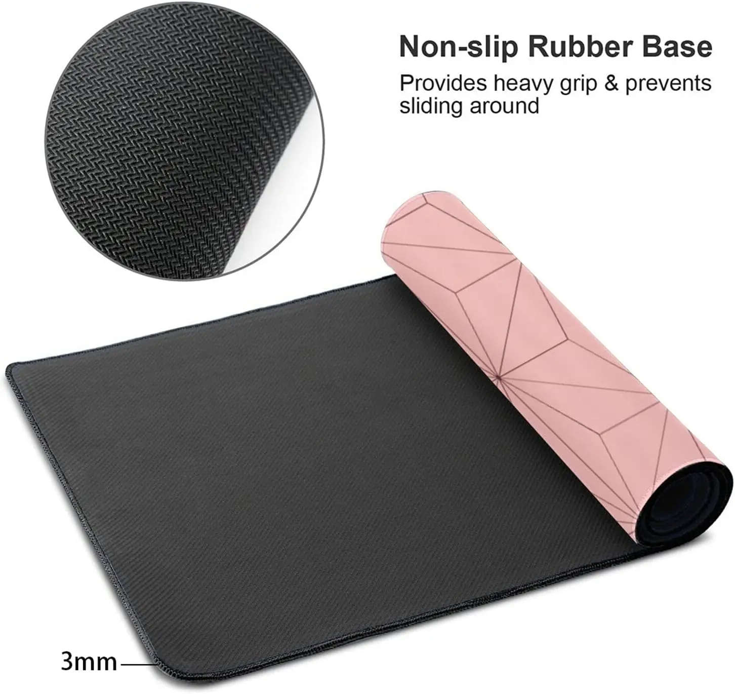 Block Mouse Pad 11.8"x31.5" Inches Rectangle Waterproof Oversized Table Mat Gaming Non-Slip Rubber Mouse Mat for Computer