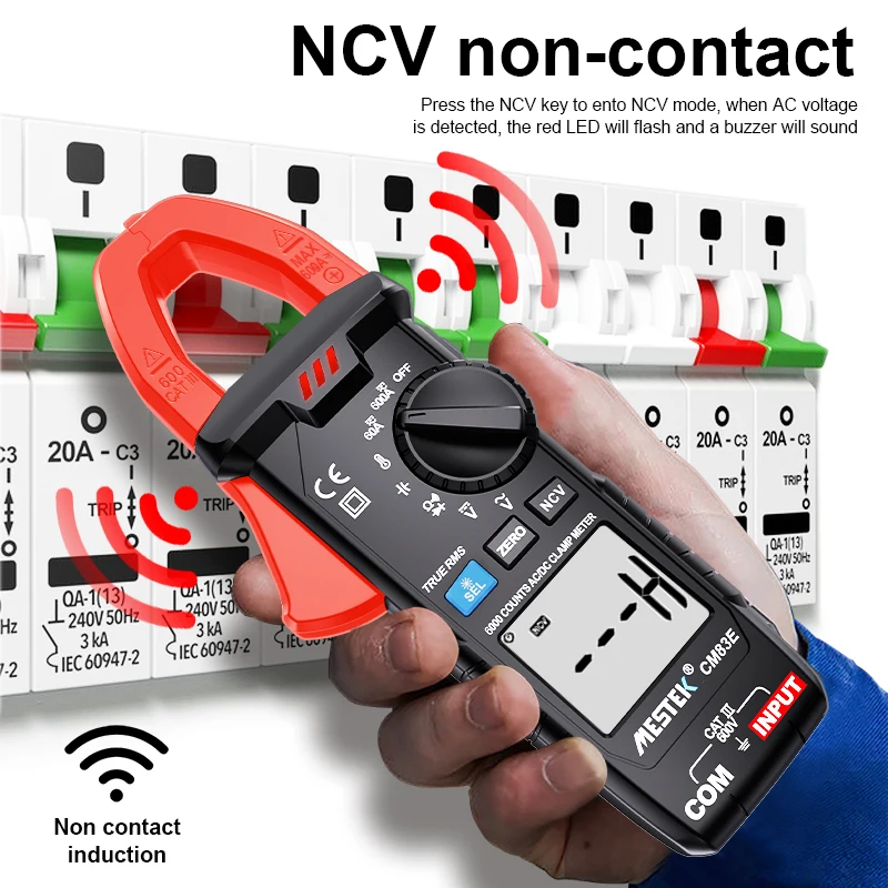 MESTEK 600A Digital Clamp Meter DC/AC Multimeter Current Clamp 6000 Counts NCV True RMS Pinza Amperimetrica Auto Pliers Ammeter