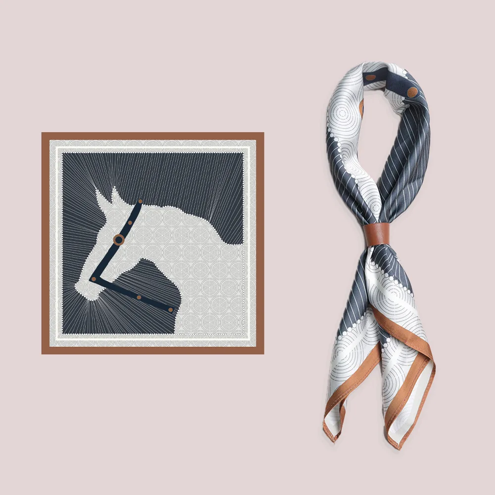 

Универсальный квадратный шарф Ami Kaji в стиле ретро из шелка, с американским нейтральным дизайном, для активного отдыха, в стиле лоукомотивного темперамента.