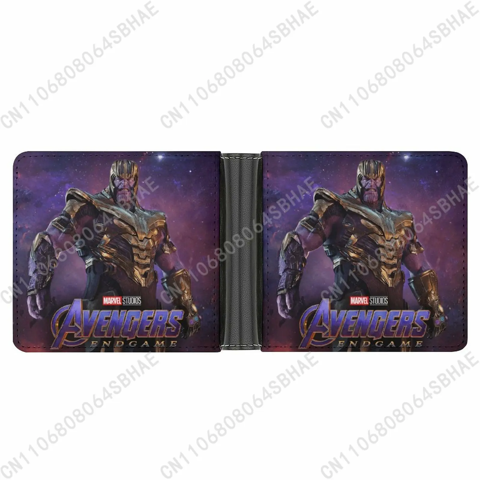 

Marvel Thanos Trendy Leather Wallet Teenage Male Woman Personalized Slim Credit Card Holder Small Purse Daily Use Cosplay