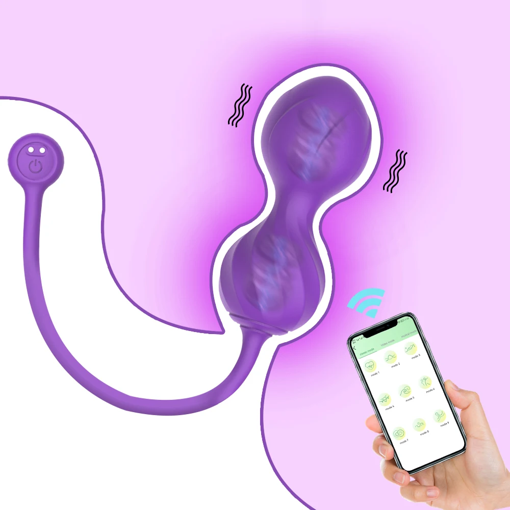 Vibrador para ejercicio vaginal, Kit de bola de Kegel, Control por aplicación, juguete sexual femenino, productos para adultos