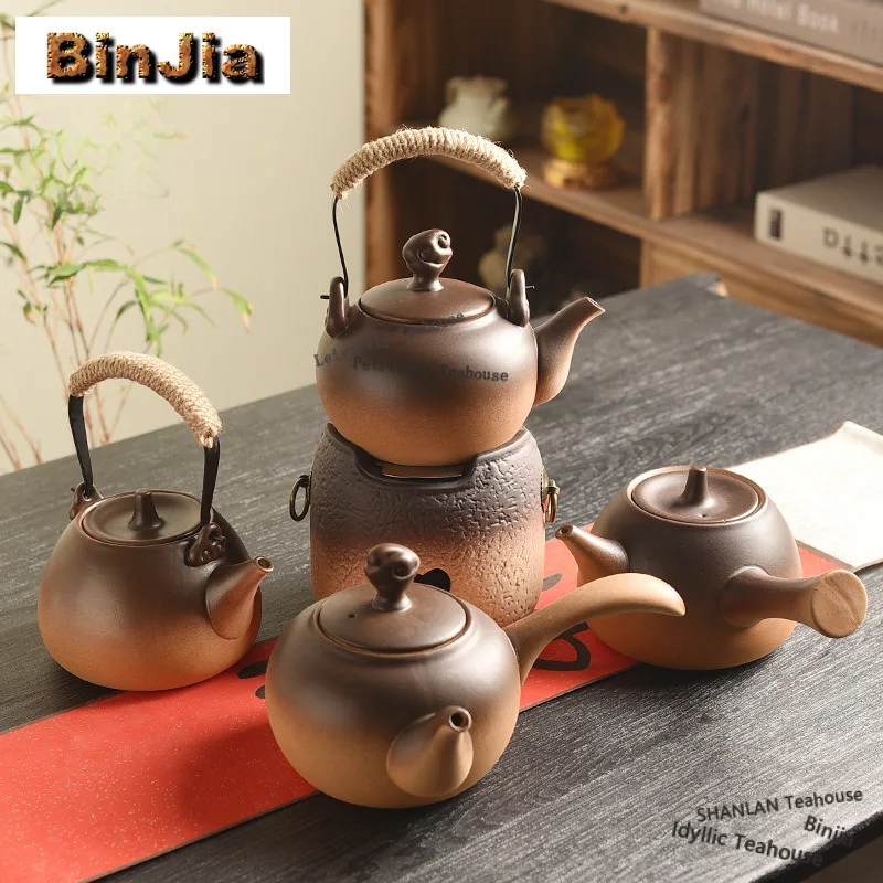 

Stone Pattern Double Ring Yellow Pottery Tea Warmer Holder Alcohol Burner Stove Kettle Stand Boiling Water Carbon Furnace Teaset