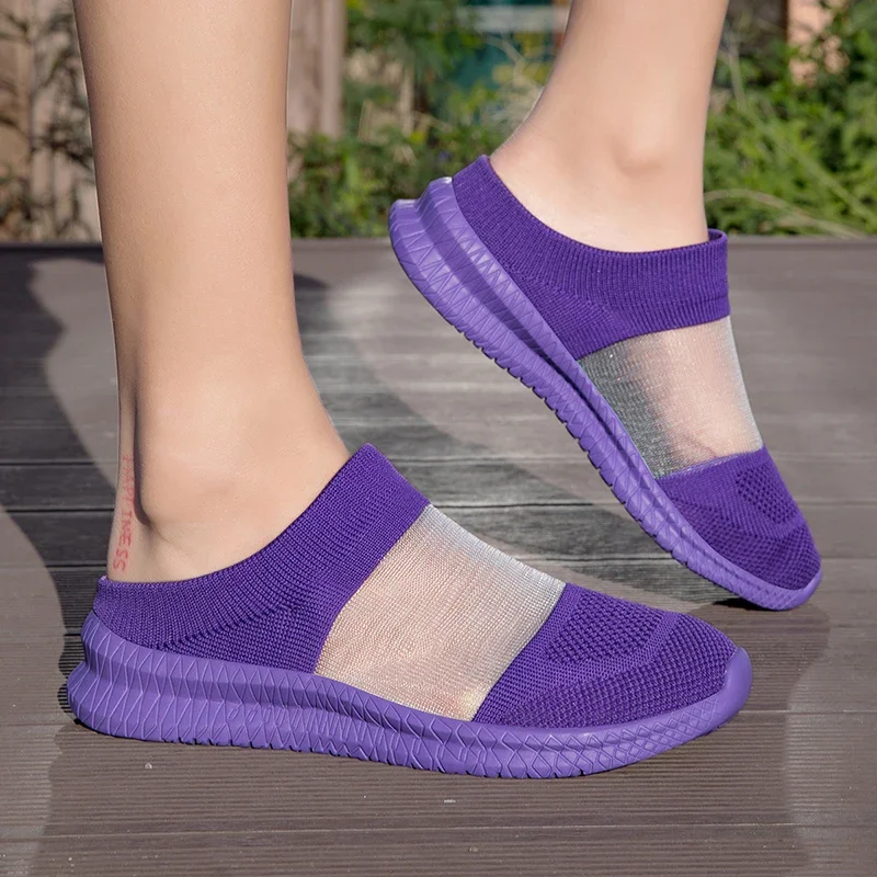 Women Slippers Sandals Summer Beach Slippers Women Breathable Mesh Flat Shoes Walking Women Zapatos Mujer Home Slippers view 5