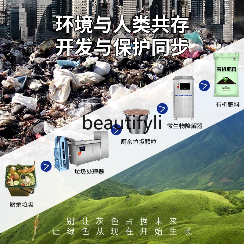 Separatore bagnato asciutto commerciale dell'hotel della cucina del frantoio completamente automatico della macchina per lo smaltimento dei rifiuti