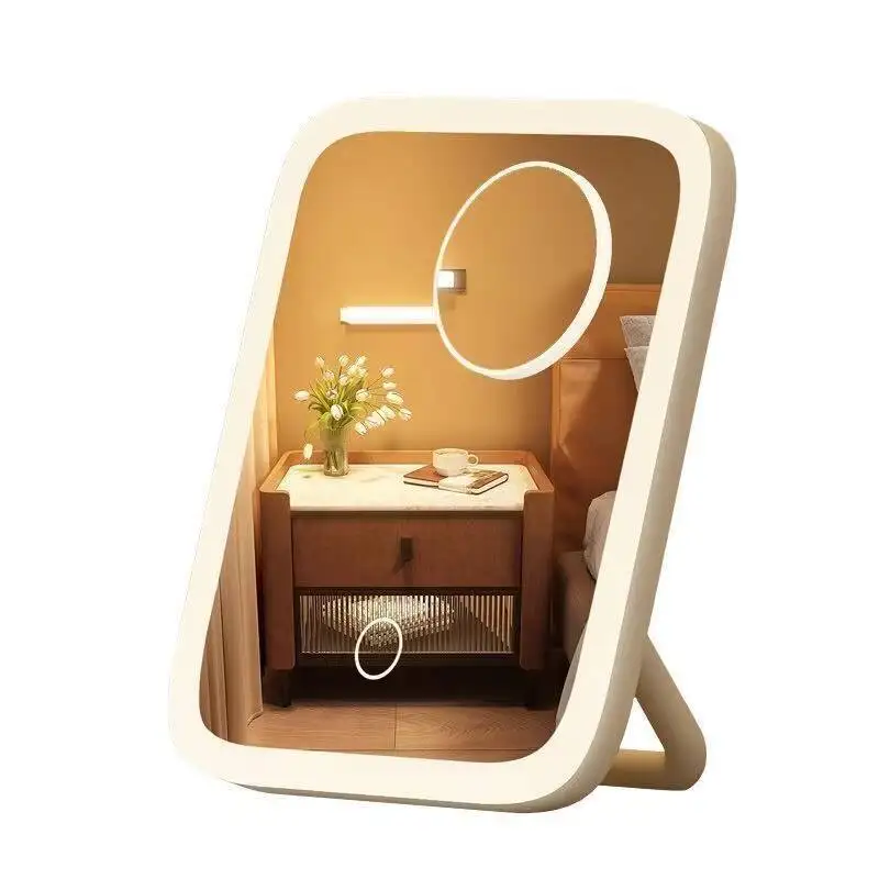 

2025 LED Desktop Makeup Mirror with Fill Light for Student Dormitory Charging New Internet Celebrity Model Ins Fill Light