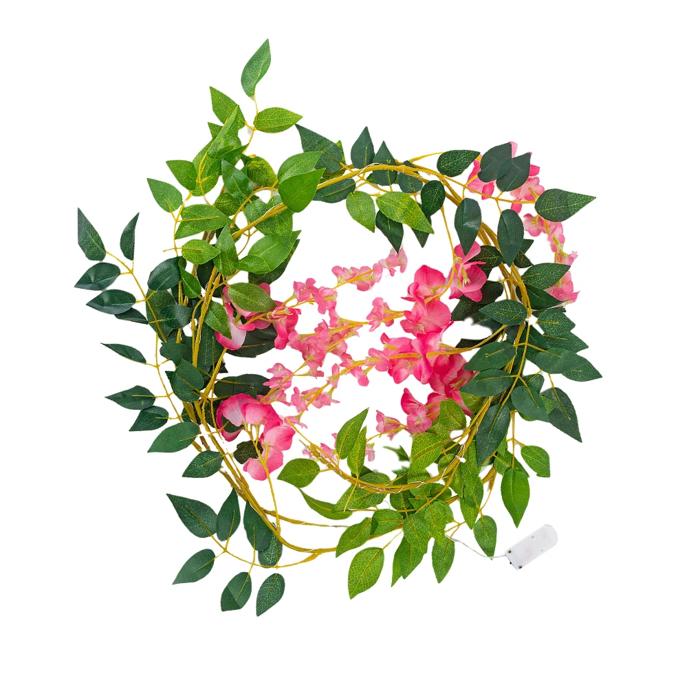 

Exquisite 100LED Wisteria Flower String Lights Plastic Garland Waterproof Night Light for Bedroom Party Outdoor Decorations