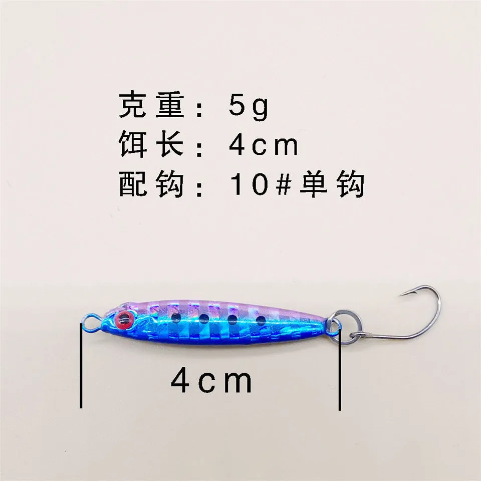 Swolfy 1PCS NEW Mini Metal Jig Fishing Leurre 5g/35mm Small Fish With Single Hook Isca Artificial Bait Fishing Tackle