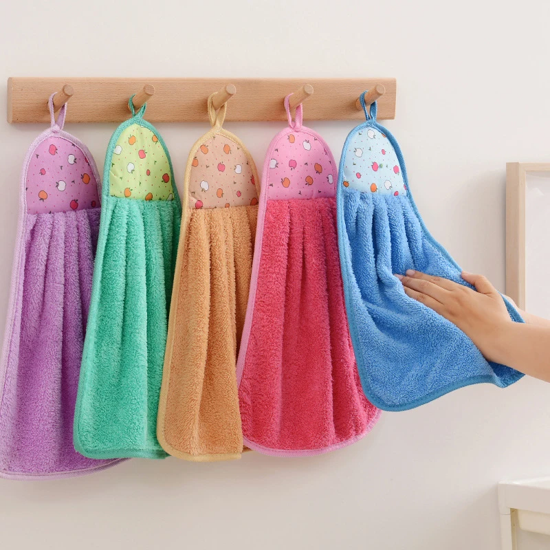 

1pcs Small Hand Towels for Kitchen Bathroom Coral Velvet Soft Quick Dry Absorbent Cleaning Cloths Home Sauna Terry Towel