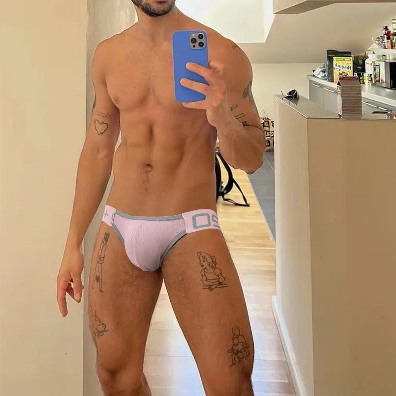 Ropa interior para hombre, lencería Sexy Gay, suspensorio de Bikini antideslizante de malla, calzoncillos cortos de Tanga, bragas Sissy para hombre