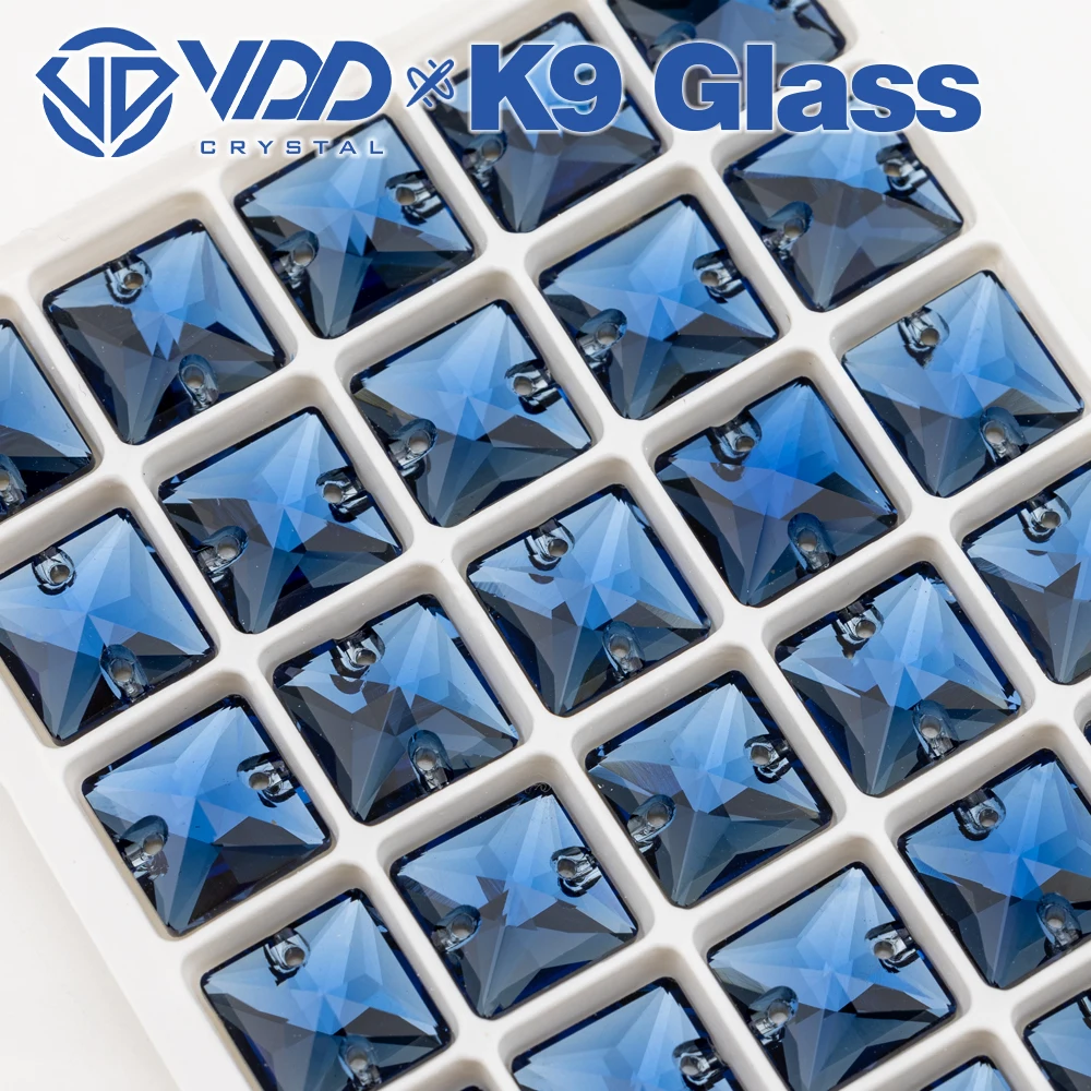 VDD S119 Montana Square Hochwertige K9-Glas-Applikationssteine zum Aufnähen, flache Kristall-Strasssteine zum Nähen für Bekleidungsdekorationen – Detail 5