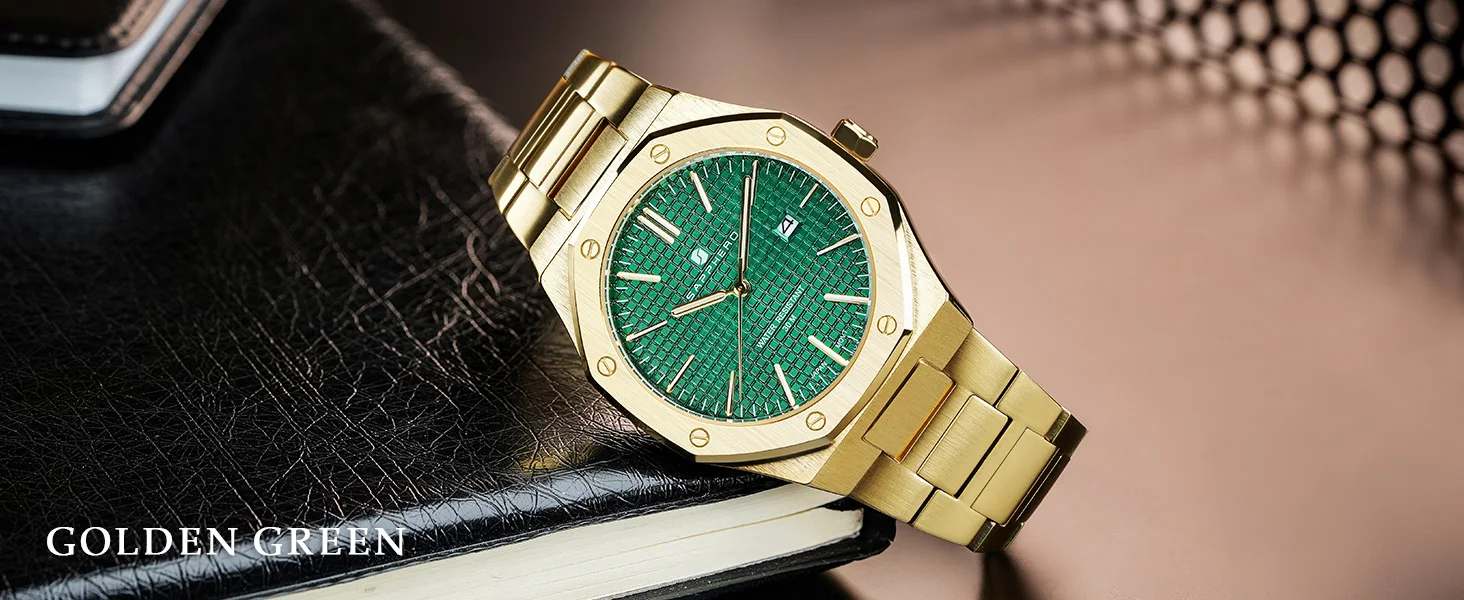 SAPPHERO Herren Analog Uhr, Edelstahl hochpräzises Quarzwerk, Datumsanzeige, 50M Wasserdicht, Business Casual Armbanduhr, kratzfest langlebig, perfektes Geschenk für Geburtstag Fest Alltag und Geschäftsanlässe – Detail 12