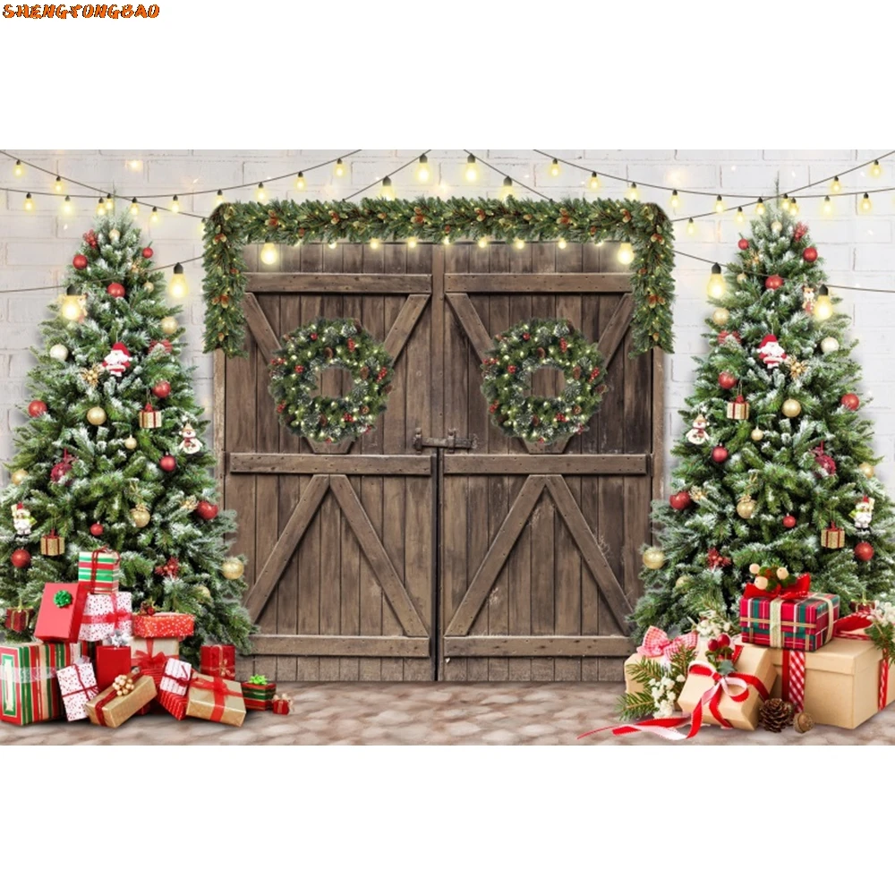 شجرة عيد الميلاد حفلة خلفية الشتاء جورب الهدايا الموقد نافذة الأسرة صورة التصوير خلفية ديكور لاستوديو الصور