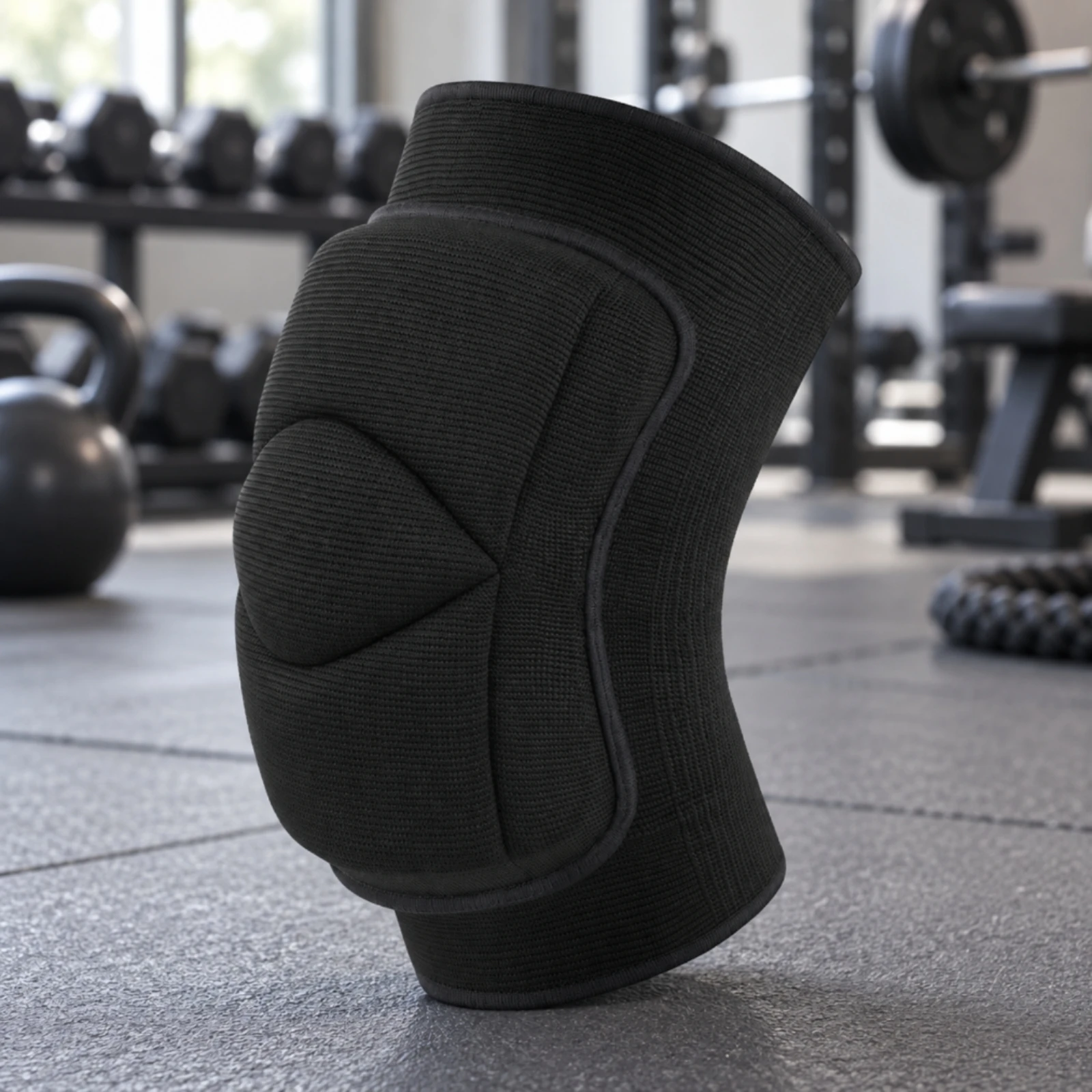 Elastic Knit Knee Sleeve with Kneecap Pad Close-Fitting Sponge-Padded Knee Protector Safeguarding Gear Long-Lasting Anti-Slip