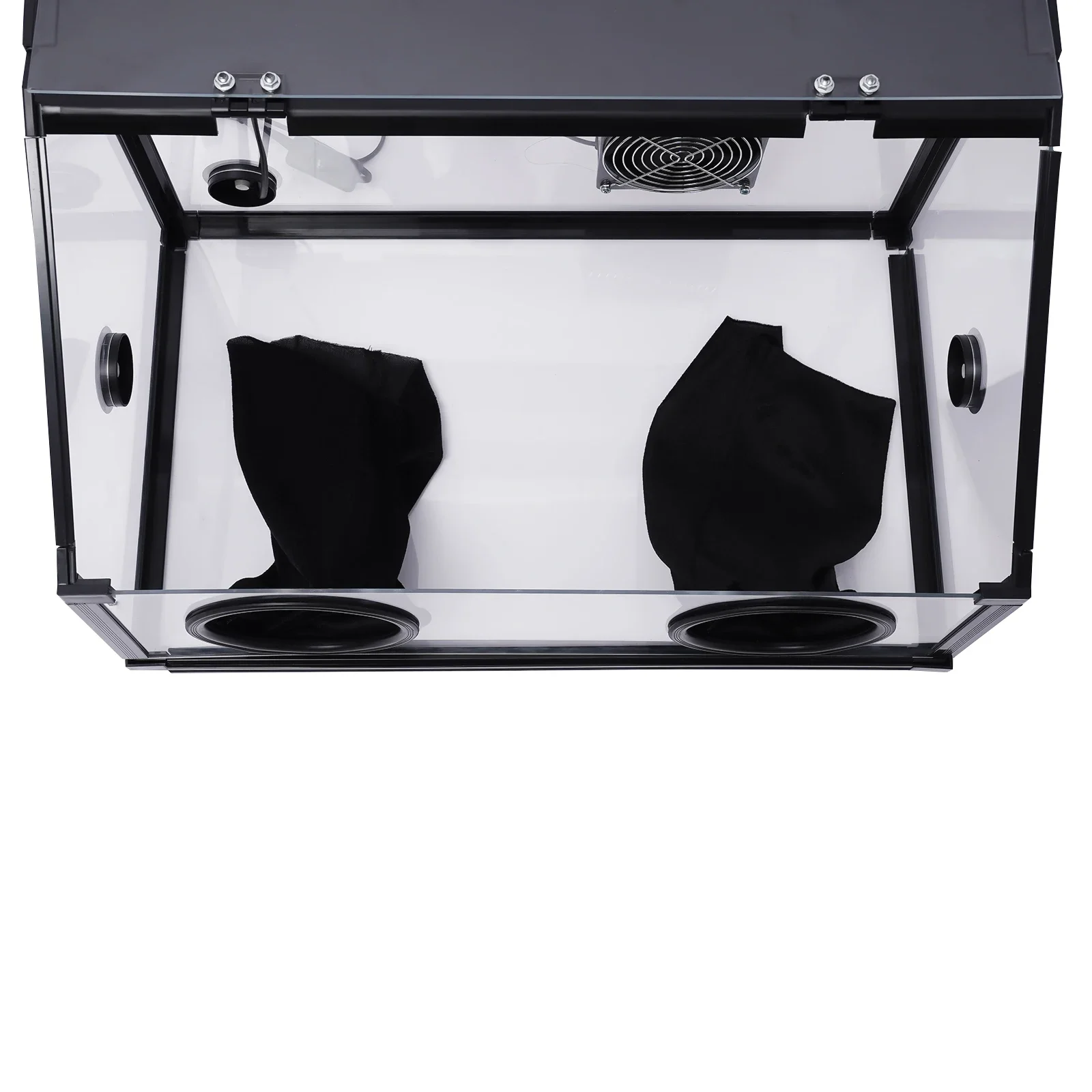 Enclosed เครื่องเจียรไฟฟ้าขัดโต๊ะฝุ่นกล่องอะคริลิค + ไฟ LED