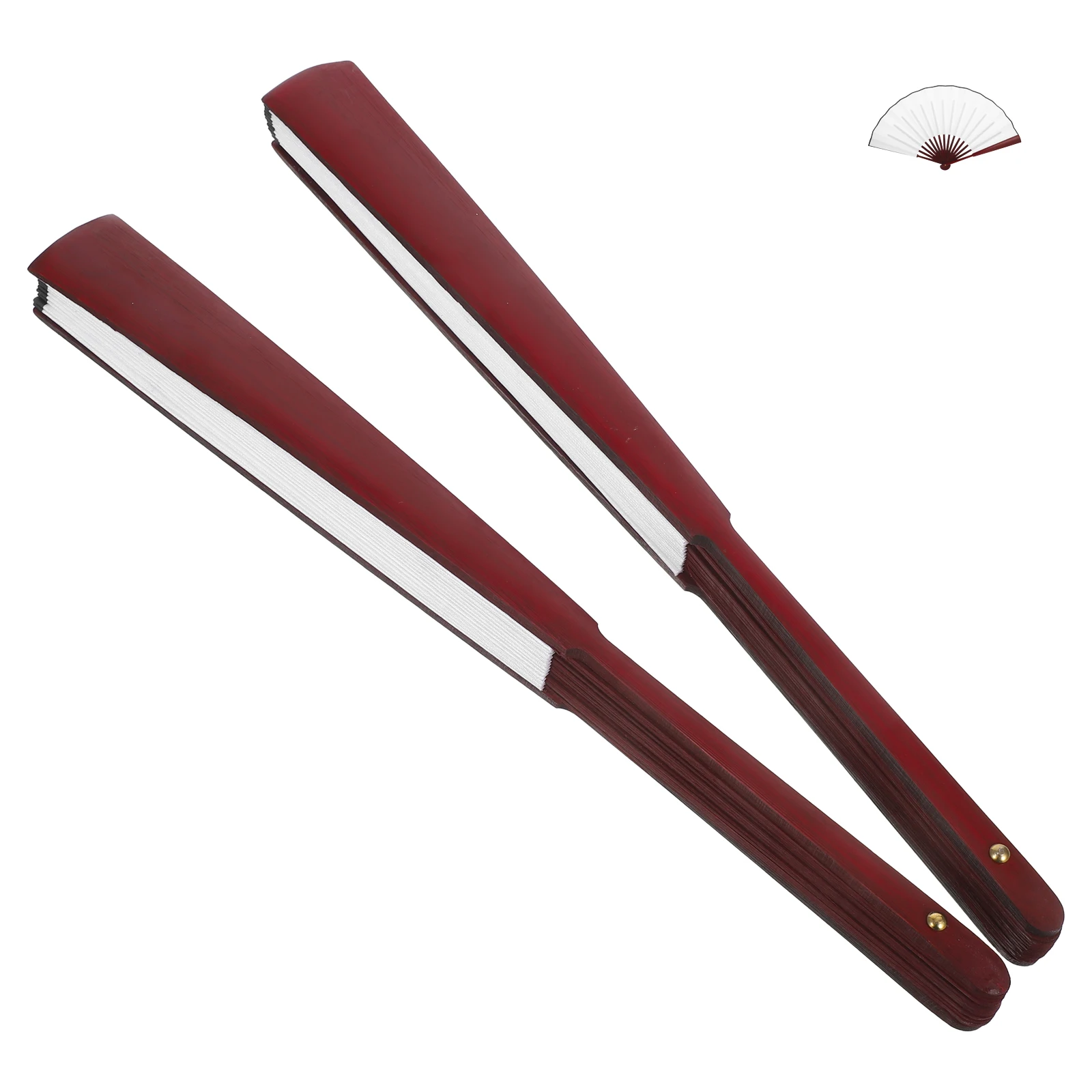 

2Pcs 10 Inch White Handheld Fabric Folding Fans Noise Free Portable Cooling Fans for Women Girls Blank Design DIY Decorative