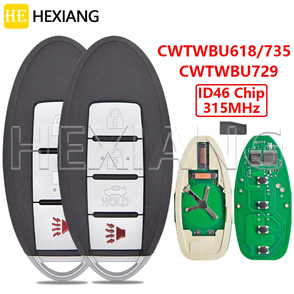 DR CWTWBU618/729/735 ID46 Chip 315MHz Car Remote Key For Nissan Teana Altima Rogue Versa Maxima Xtrail  Armada Pathfinder Tiida