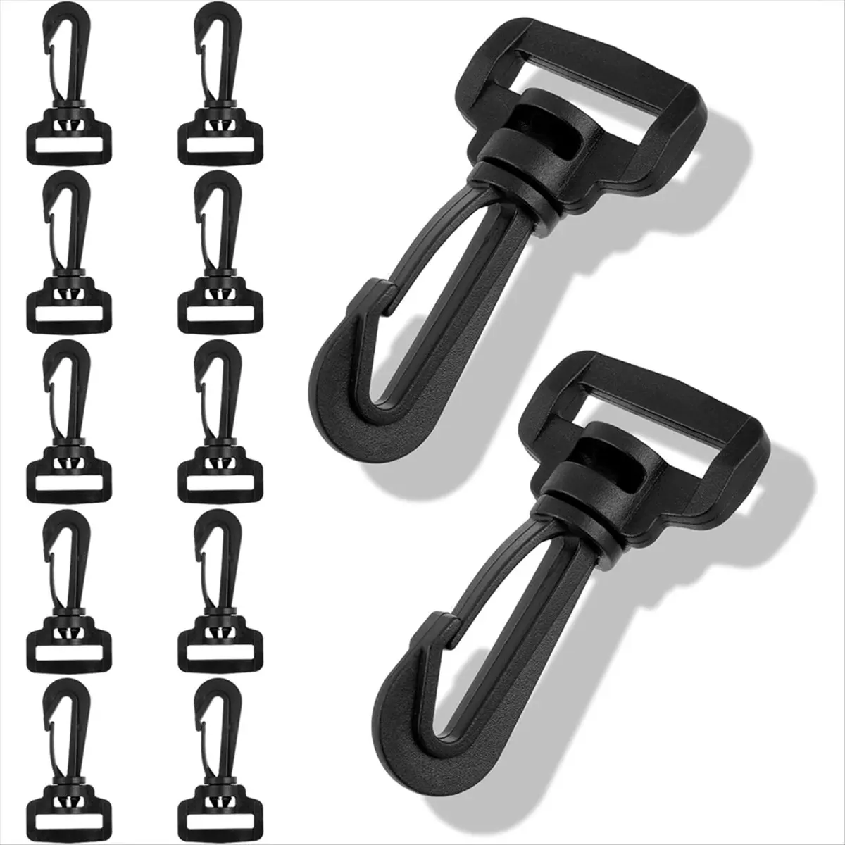 COFA 12Pcs Plastic Swivel Hooks for Purses,Keychains and Lanyards, -Webbing Plastic Buckle for DIY Crafts Replacements