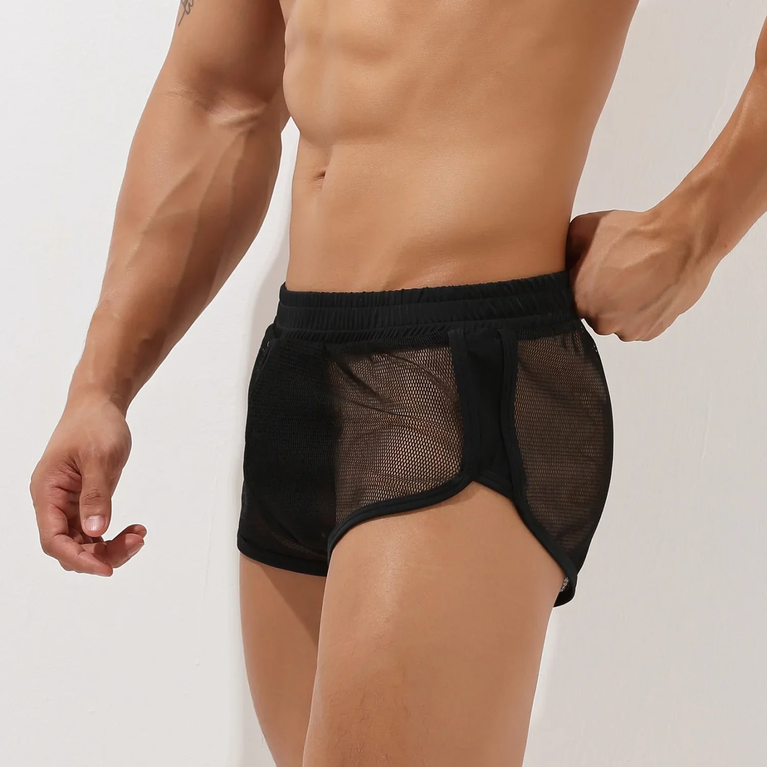 Nuovi pantaloncini Seobean-mesh da uomo con custodia a U, abbigliamento da pigiama, casa casual