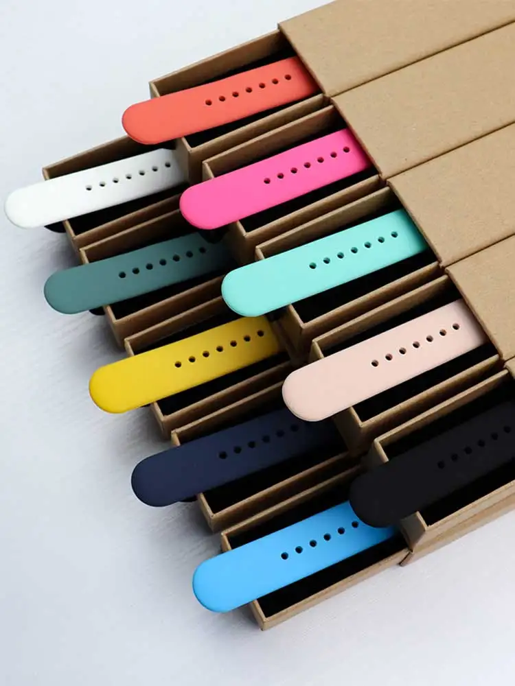 Silicone Strap For Apple Watch Band 46mm 44mm 45mm 41 49mm 42mm 38 44 45 mm bracelet iwatch series 6 se 3 4 5 7 8 10 Ultra band