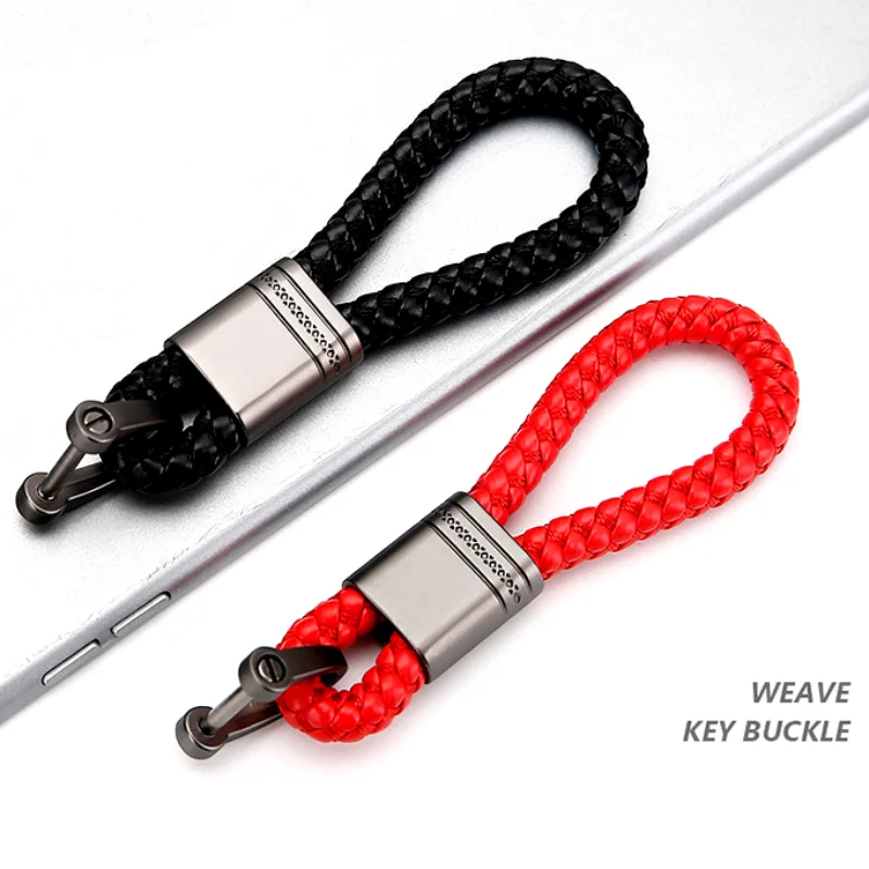 Car Braided Rope KeyChain Leather Rope Key Pendant Hand-woven Detachable Creative Multicolor Unisex Key Accessory Keyrings Gifts