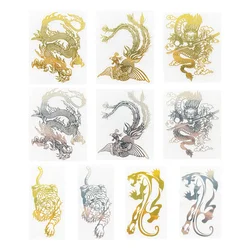 Creative dragon Phoenix metal transfer sticker Gold and silver tiger knife dragon pattern personality DIY decorative stickers