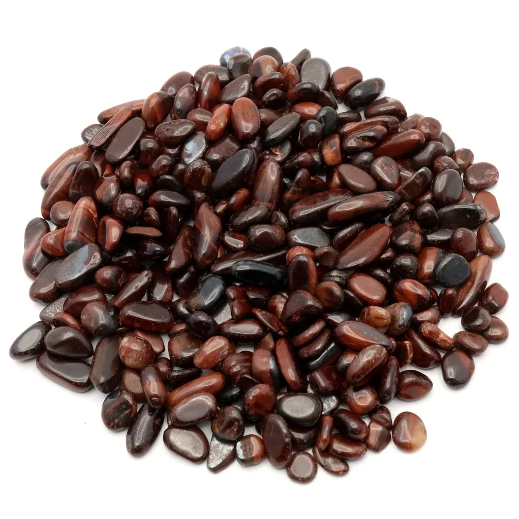 5–12 mm rote Tigerauge-Chips, natürlicher roter Tigerauge-Felsen-Kies-Steinkristall, rote Tigerauge-Kristallstein-Chips