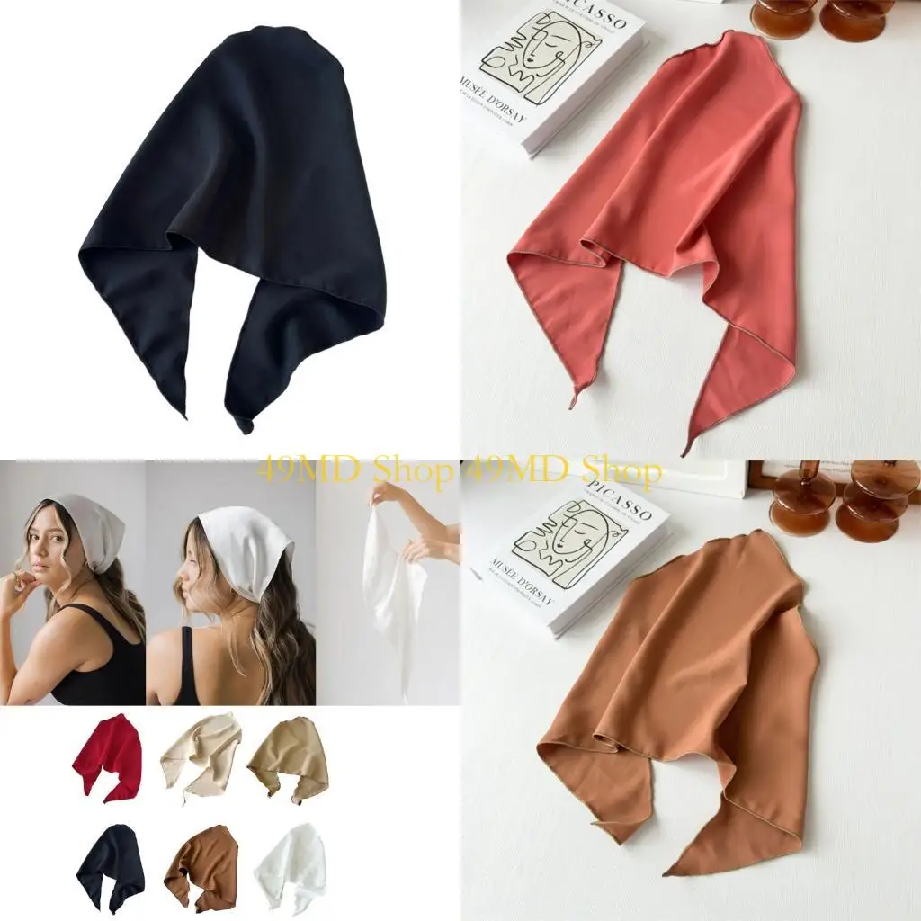 

49MD Triangular Shaped Head Cover Hair Band Soft Bandana for Fashion Accessory