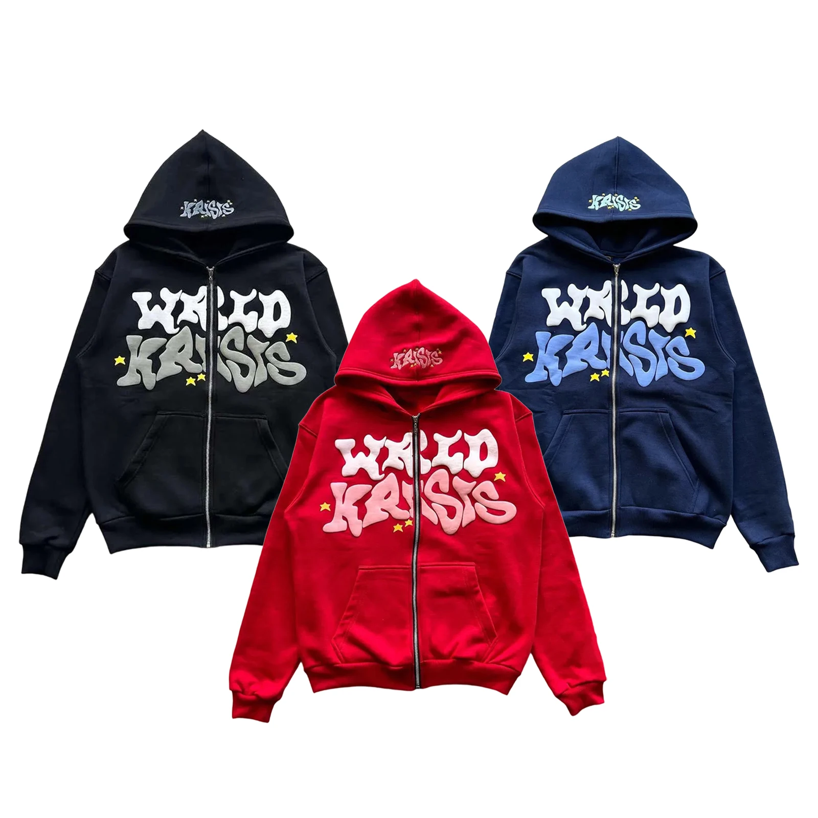 Y2k هوديس نفخة طباعة هوديي الجرونج الرسم زمم هوديس القوطية سترة أنيقة تحمل شعار لعبة البيسبول الهيب هوب الشارع الشهير بلوزات الجمالية #5