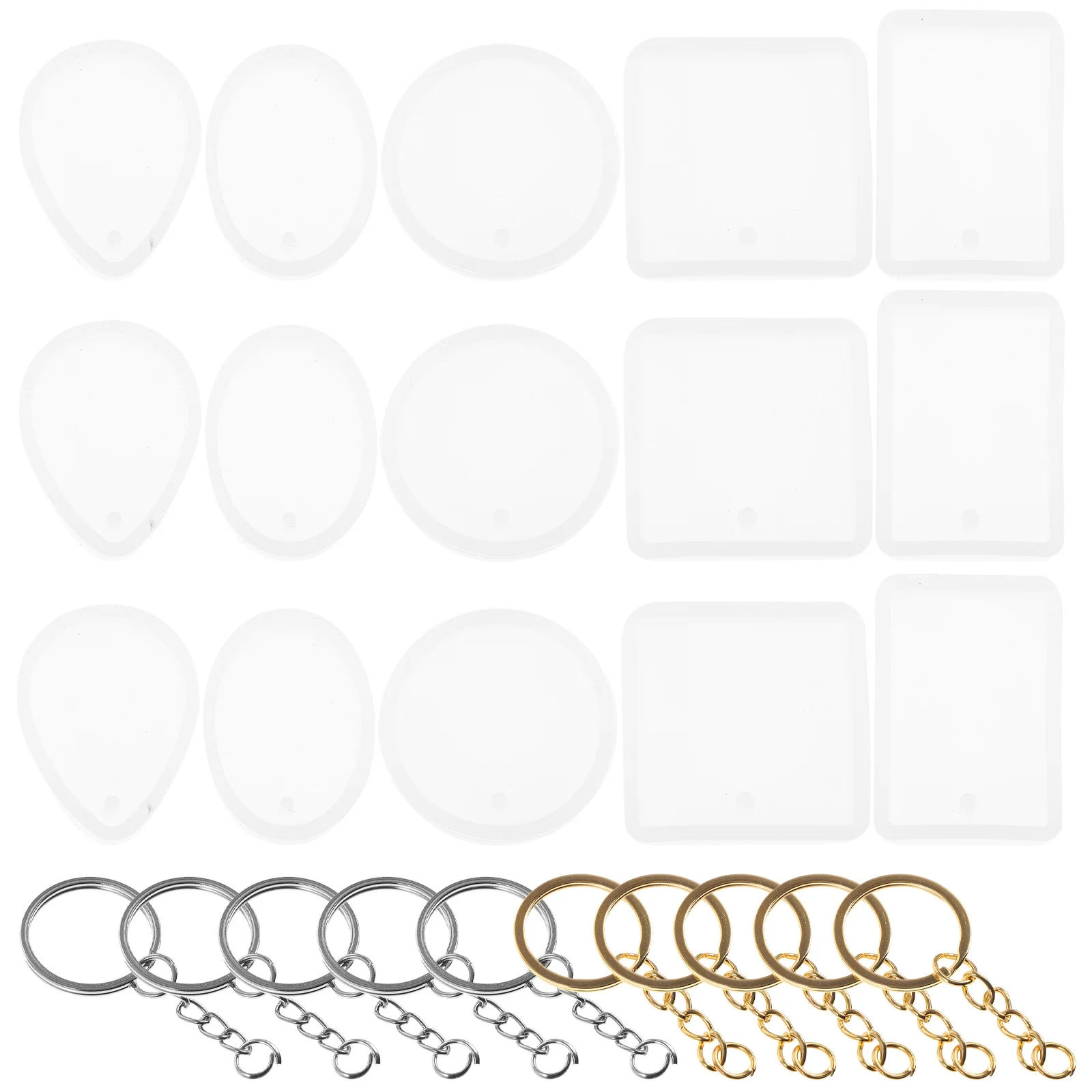 

1Set Silicone Keychain Molds for Epoxy Resin DIY Casting Molds Kit Flexible Pendant Making Craft Decorative Accessory Tools