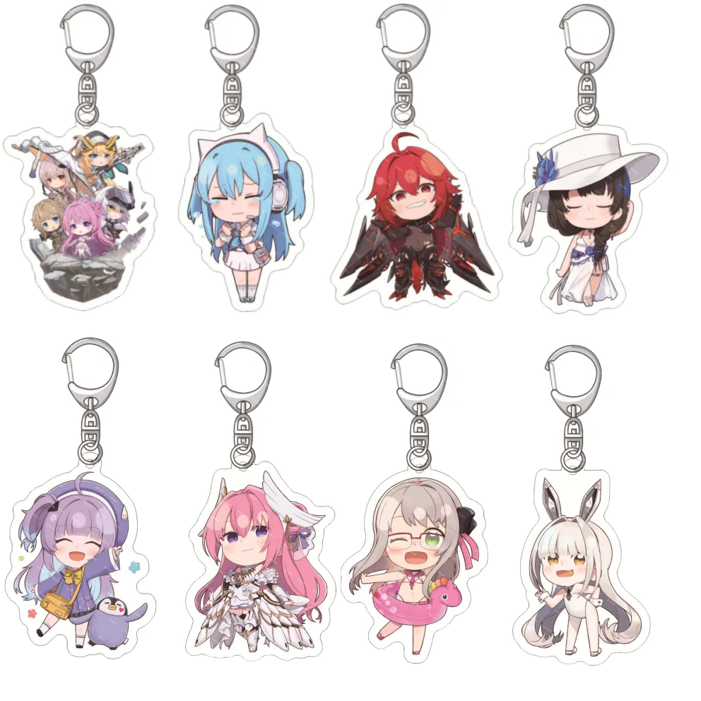 8CM NIKKE The Goddess of Victory KeyChain Men Anime Key Chain Women Acrylic Key Ring Quency Pendant Girl Gift Accesorios