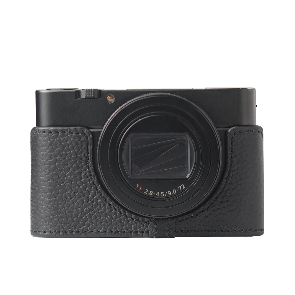 Genuine Real Leather Half Camera Case Bag Cover For Sony RX100M6 Case RX100 VI Case Camera Bag Photography Accessories image 3