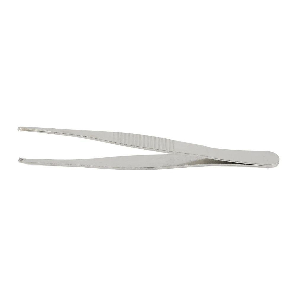 Spezielle 1-teilige gezahnte Pinzette für präzisen Griff, heiß begehrt, zum Manipulieren von Nadeln, silberfarben, zum Nähen, 125 mm / 5 Zoll, bester Preis – Detail 16
