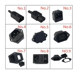Black IEC 320 C13 Female Plug Rewirable Power Connector 3pin Socket 10A /250V