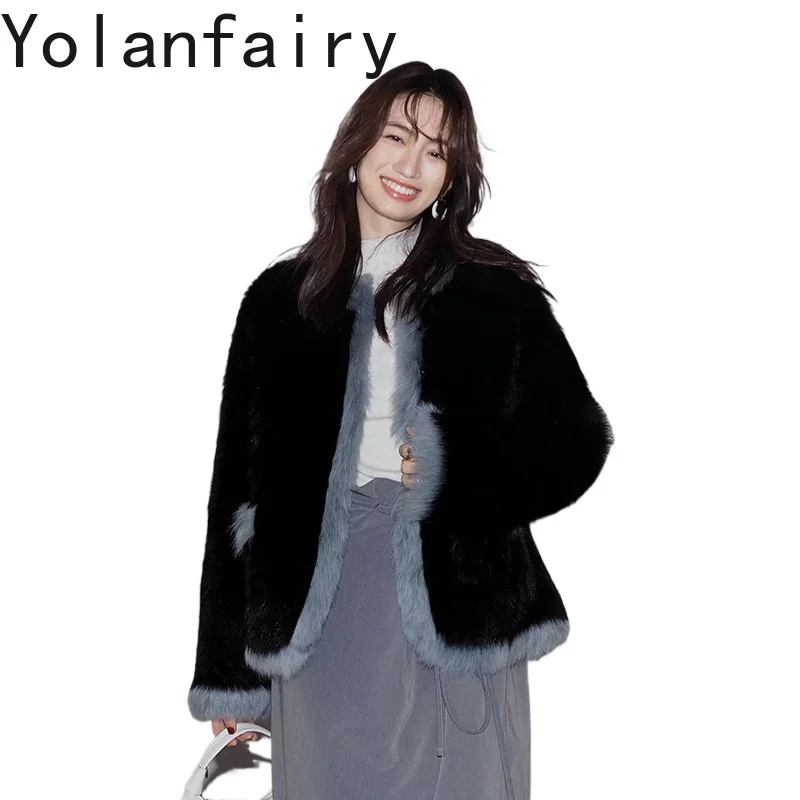

YOLANFAIRY Classic Natural Sheep Shearling Coat Short O-neck Real Leather Fur Coats Woman Elegant Chic Genuine Fur Jacket Winter