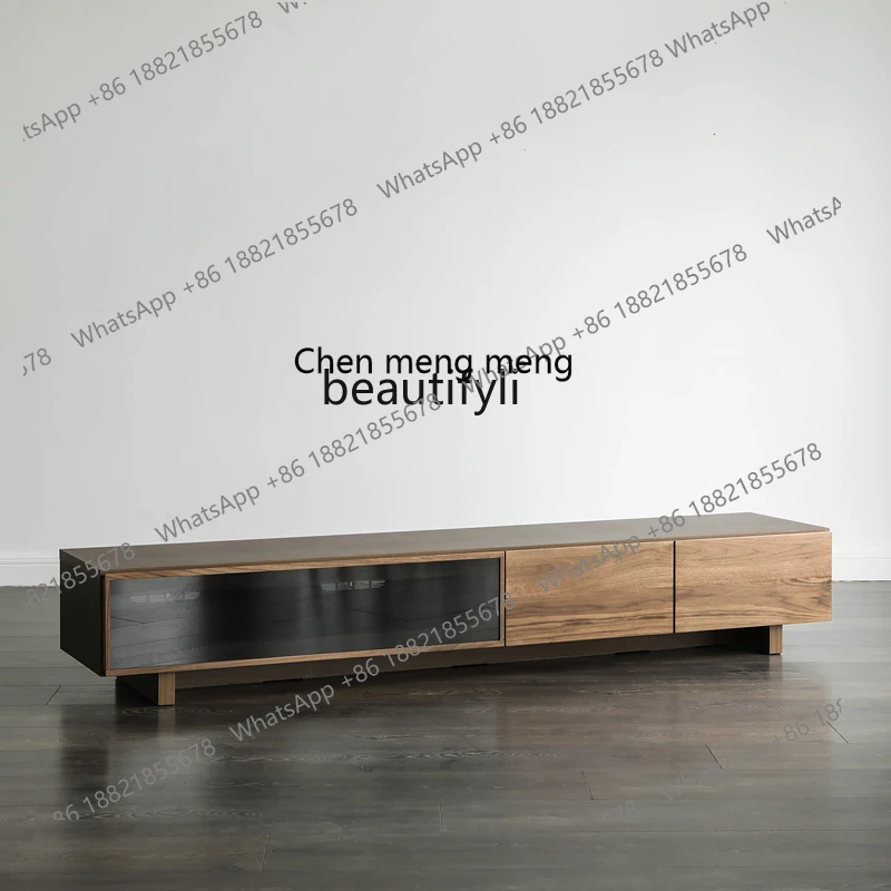 

Nordic Modern Minimalist Japanese Style Small Apartment Walnut TV Cabinet Side Cabinet Living Room Furniture