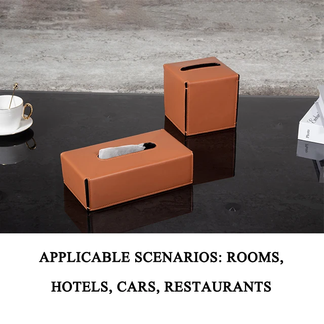 Modern Napkin Holder PU Leather Tissue Organizer Cover Luxury Tissue Box New Arrival Original Leather Creative Paper Towel Box