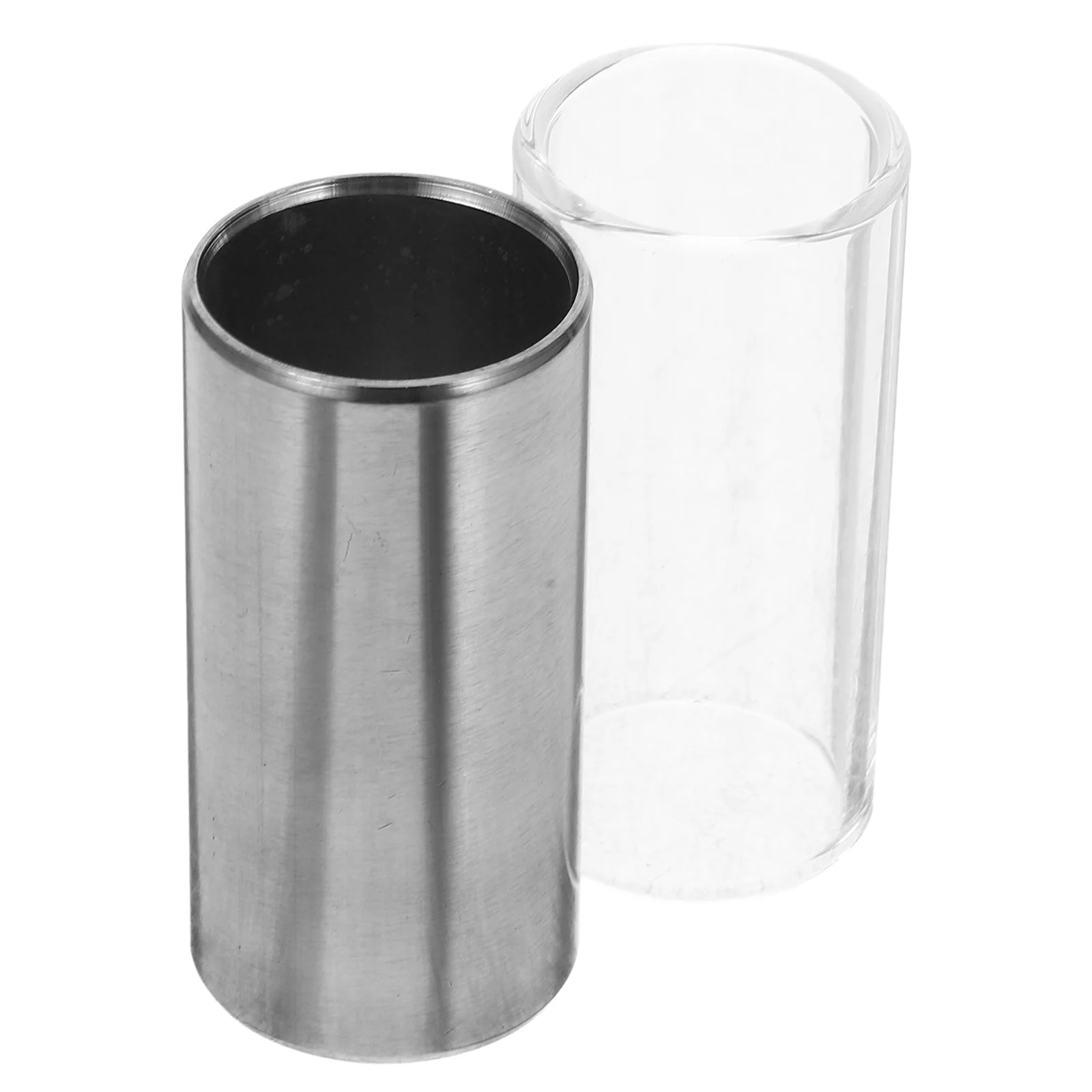 

2 Pcs Guitars Standard Slide Glass Accessories Stainless Steel Medium Bottleneck