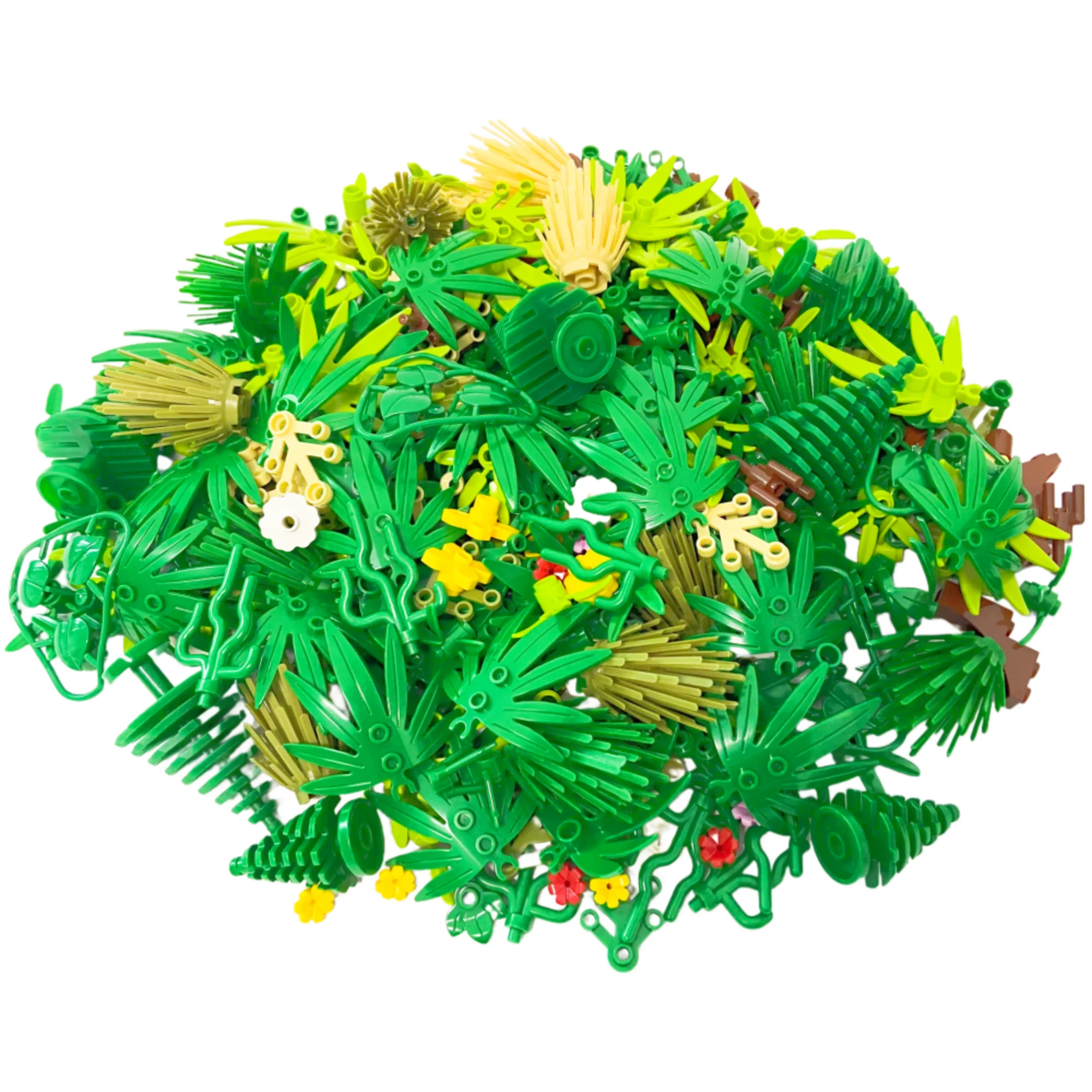 100g Plants Building Blocks DIY Toys Leaves Grasses Pine Trees Bamboo Flowers Multi-scene Construction Practical Accessories