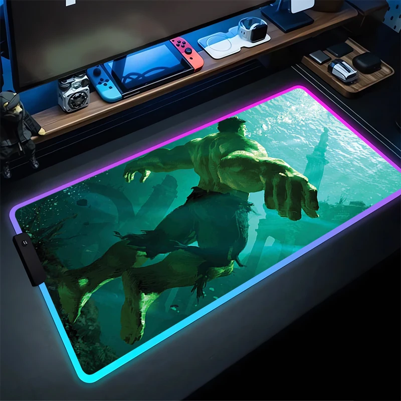 

RGB Large Gaming Mouse Pad H-Hulks Laptop Mat Gaming Mousepad Backlit Keyboard Gamer Table Pads M-Marvels Home Decor handsome