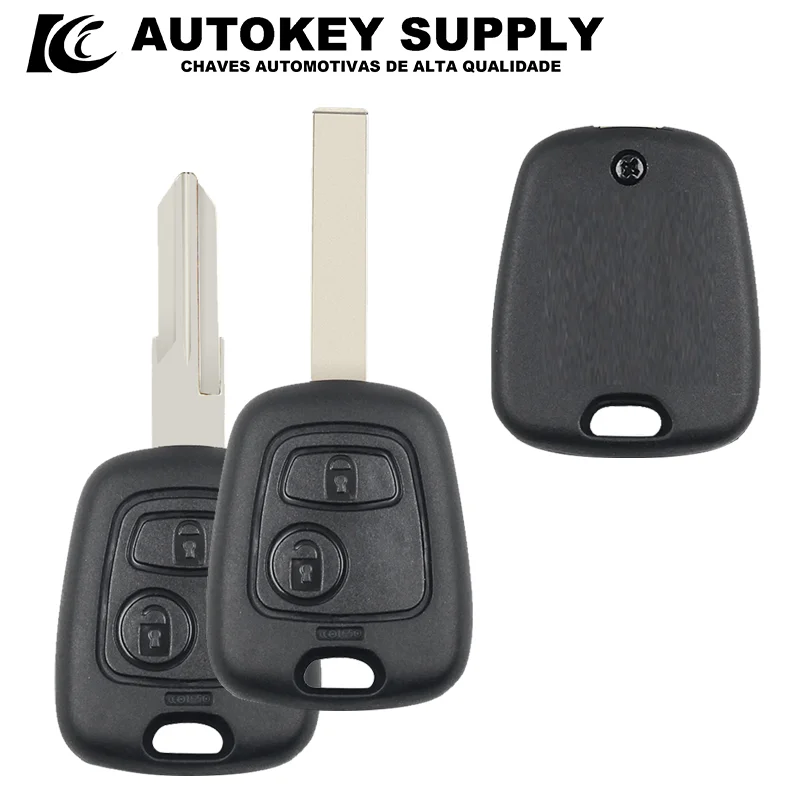 Autokey 교체 자동차 키 케이스 쉘, 푸조 307, 시트로엥 C2 C3 C4 C6 용, 2 버튼 공급