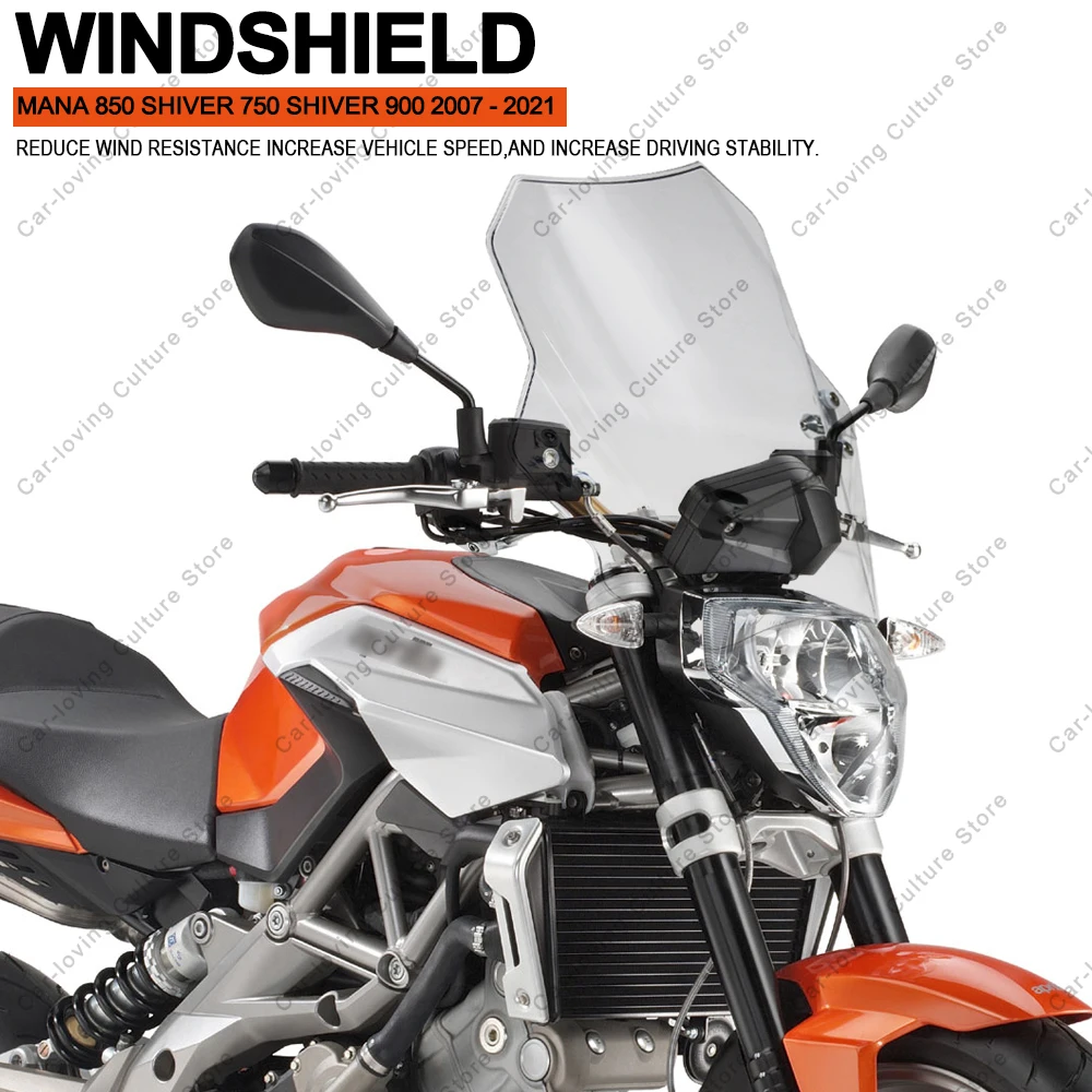 Motorcycle Windscreen Windshield Universal Adjustable Windshield For Aprilia MANA 850 SHIVER 750 SHIVER 900 2007 - 2021