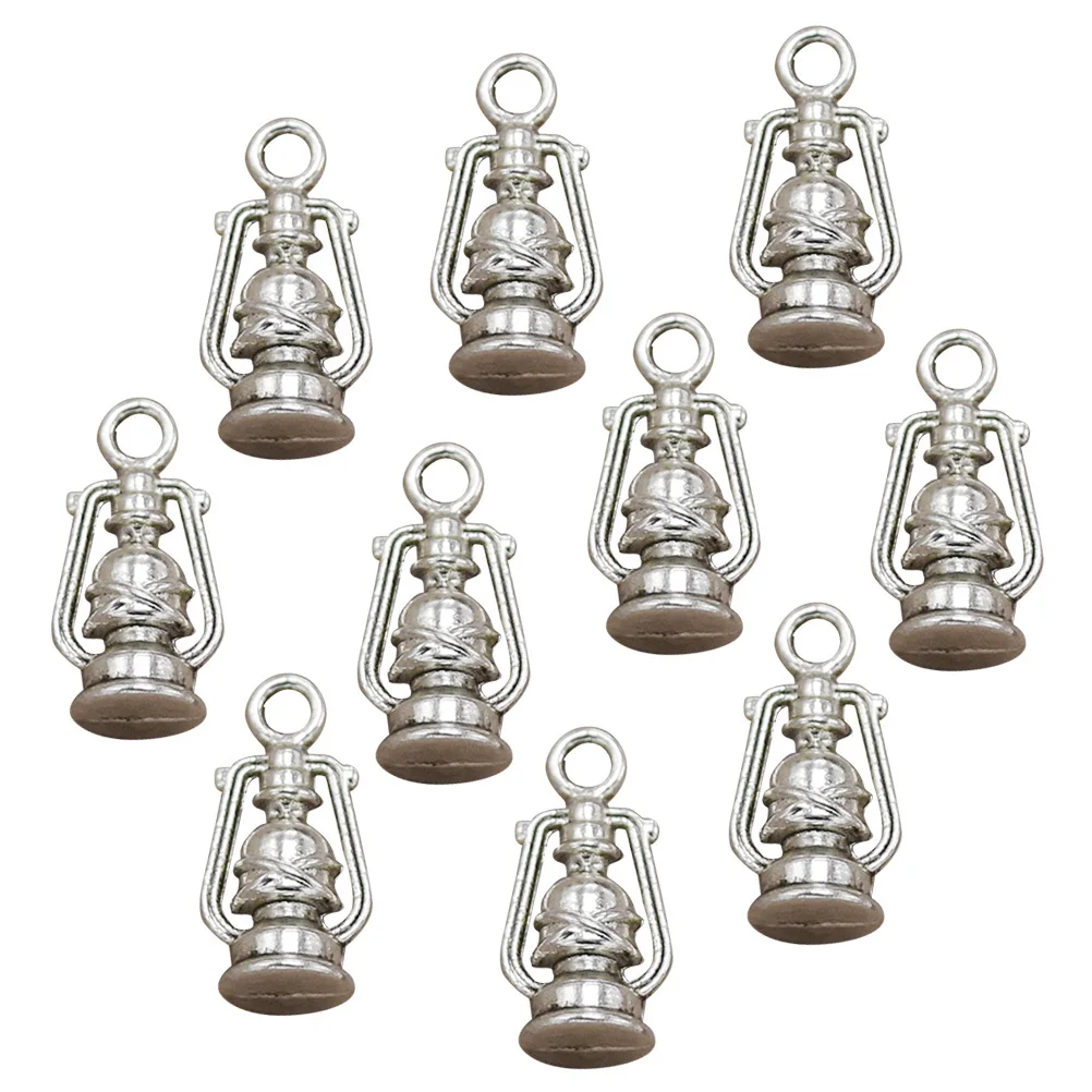 

10 шт., винтажные подвески-фонарики из сплава, мемориальный кулон, серебро, сделай сам, изготовление ювелирных изделий, ожерелье, браслет, аксессуары