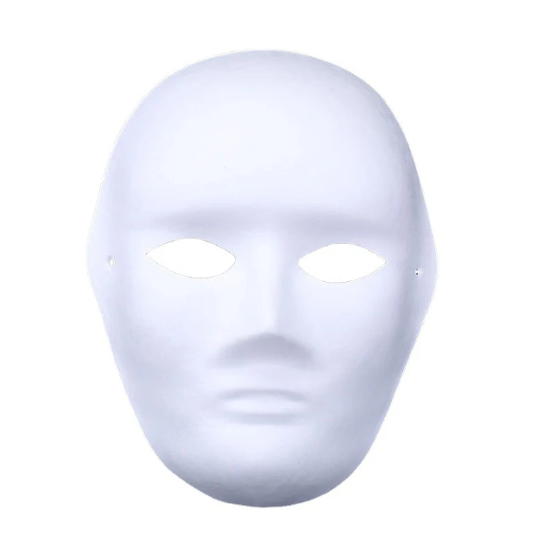 Vollgesichtsmasken aus Papier, weiß, für Halloween, Cosplay, Katze, zum Selberbemalen, für Paare, halbes Tier, Pappmaché, Party – Detail 4