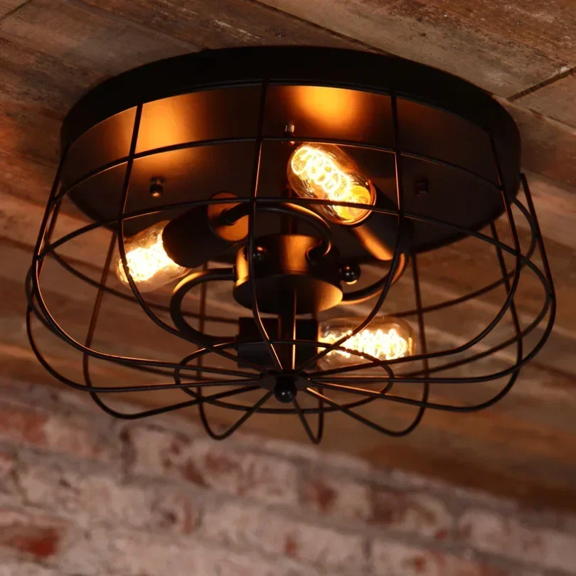 Nostalgic American Fan Edison Bulb Balcony Vintage Ceiling Light Study / Restaurant Light Loft Style